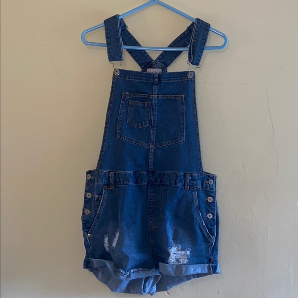 Forever 21 Denim Short Overalls
